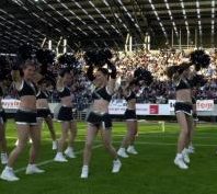 Austrias best looking Cheerleader perfom in front of a great crowd
(c) Tyrolean Raiders